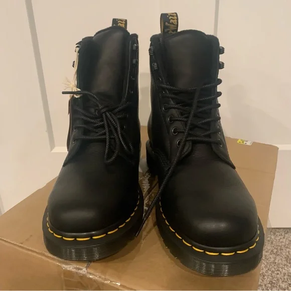 Black Dr. Martens 1460 Pascal Warmwair Leather Lace Up Boot - Picture 4 of 8